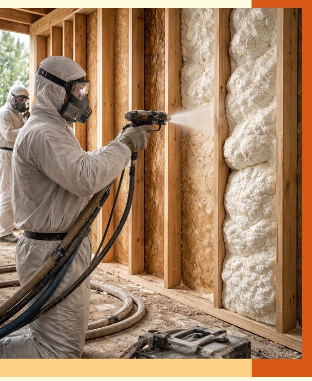 Утепление каркасного дома ППУ в Черкесске от 2855 руб./м2 — работа под ключ | ТепломастерЧрк