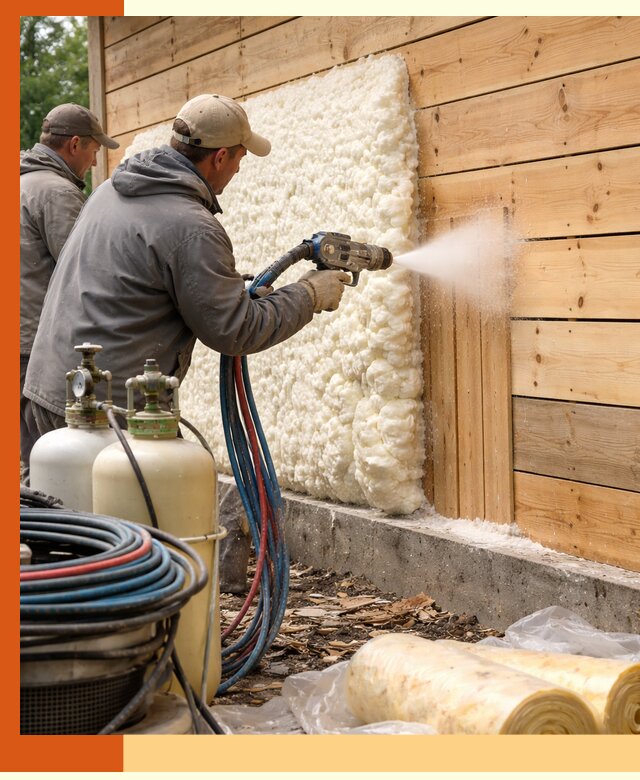 Утепление деревянного дома пенополиуретаном в Черкесске