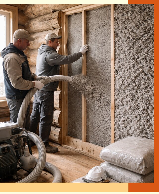 Утепление бревенчатого дома эковатой в Черкесске от 2804 руб. | ТепломастерЧрк