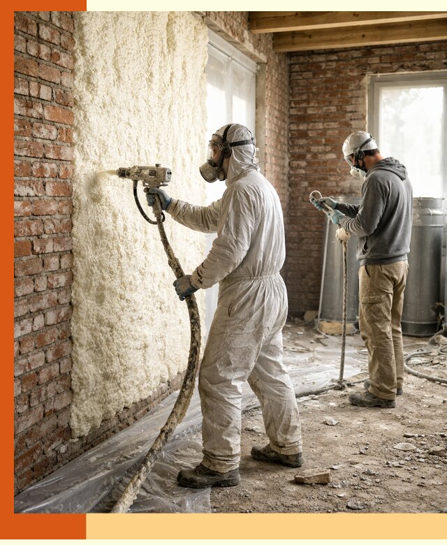 Утепление кирпичного дома пенополиуретаном в Черкесске