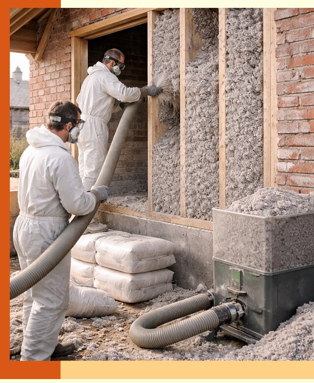 Утепление кирпичного дома эковатой в Черкесске