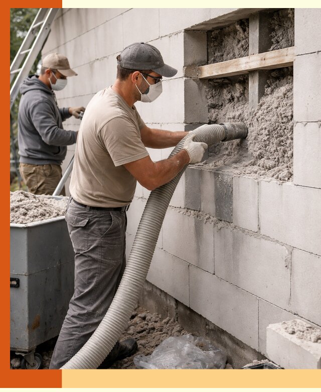 Утепление дома из газобетона эковатой в Черкесске