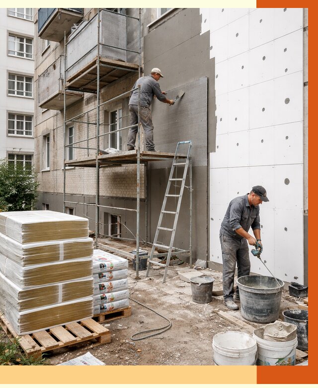 Утепление квартиры снаружи в Черкесске от 6271 руб/м2 под ключ | ТепломастерЧрк