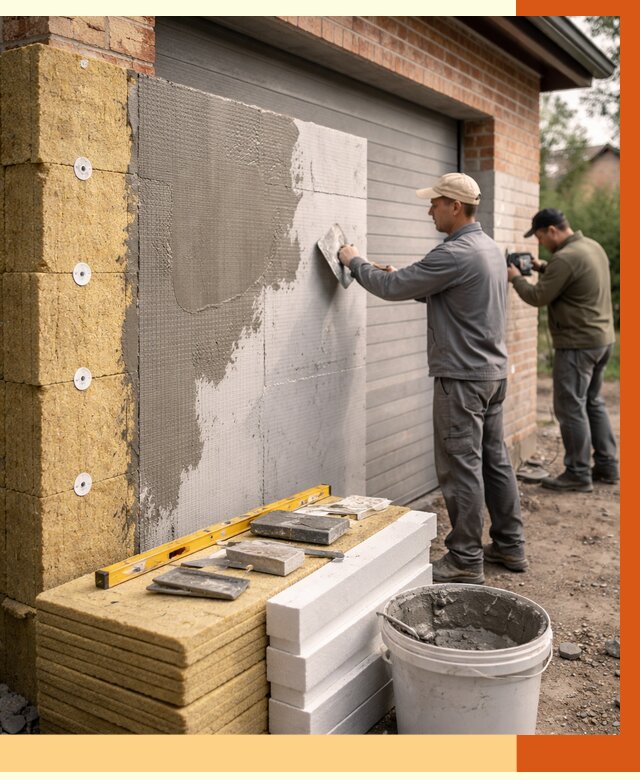 Утепление гаража снаружи в Черкесске от 4282 руб. за м2 — наружное утепление под ключ | ТепломастерЧрк