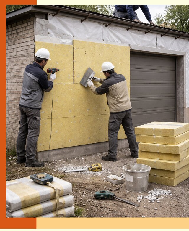 Утепление гаража снаружи в Черкесске качественно и надёжно