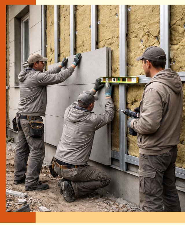 Утепление вентилируемого фасада под ключ в Черкесске