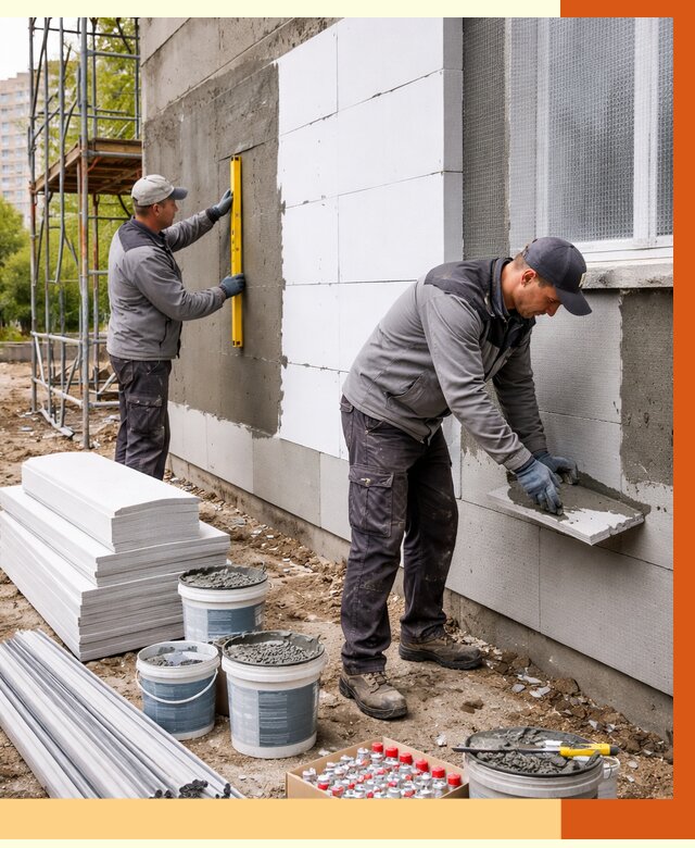 Утепление фасада и стен снаружи в Черкесске от 4282 руб. | ТепломастерЧрк