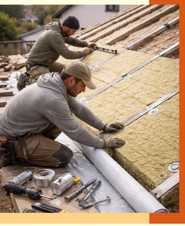 Утепление крыши снаружи в Черкесске под ключ от 1224 руб./м2 | ТепломастерЧрк