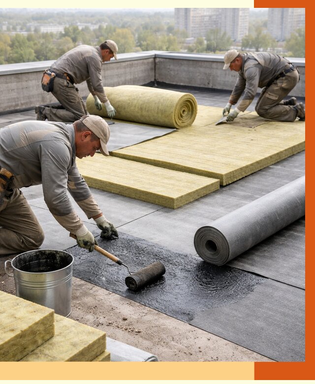 Утепление плоской крыши в Черкесске от 7341 руб./м2 под ключ | ТепломастерЧрк