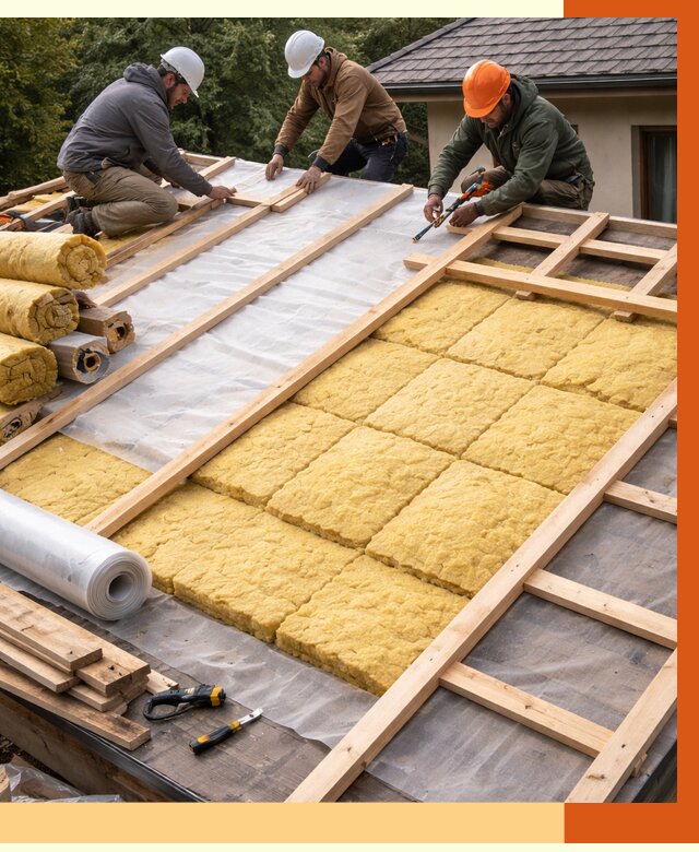 Утепление скатной крыши в Черкесске от 1275 руб./м2 под ключ | ТепломастерЧрк