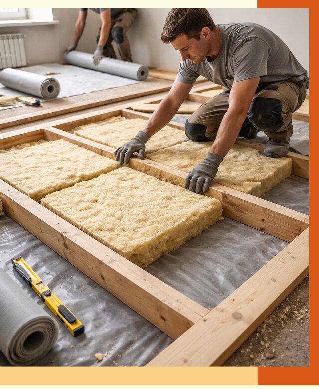 Утепление деревянного пола в Черкесске от 1529 руб./м2 под ключ | ТепломастерЧрк