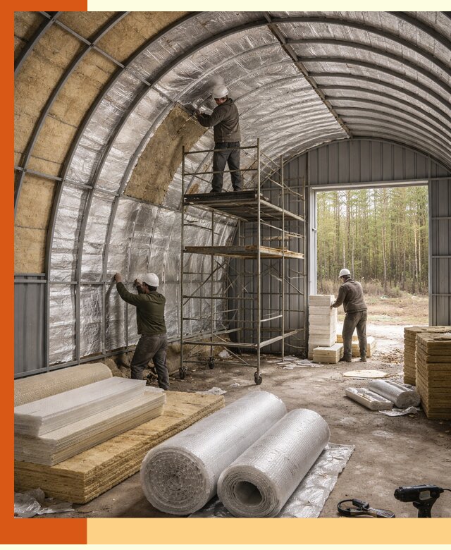 Утепление арочного ангара под ключ в Черкесске