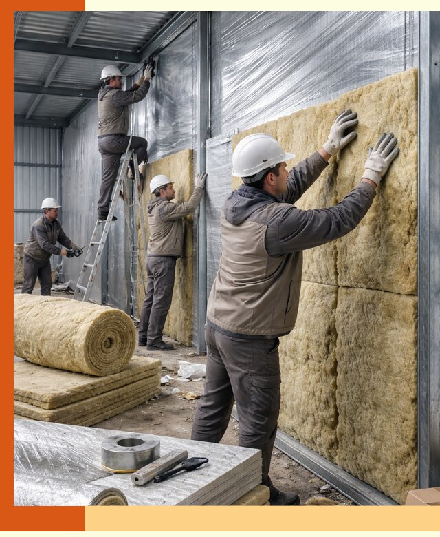 Утепление металлического склада в Черкесске: теплоизоляция и герметизация