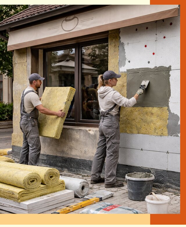 Утепление кафе в Черкесске от 4282 руб/м2 — комплексно под ключ | ТепломастерЧрк