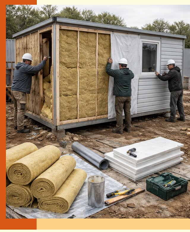 Утепление строительной бытовки под ключ в Черкесске для любых условий