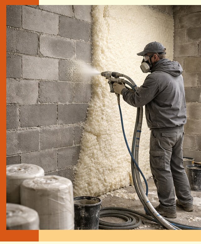 Утепление блочной стены ППУ в Черкесске качественно и надёжно