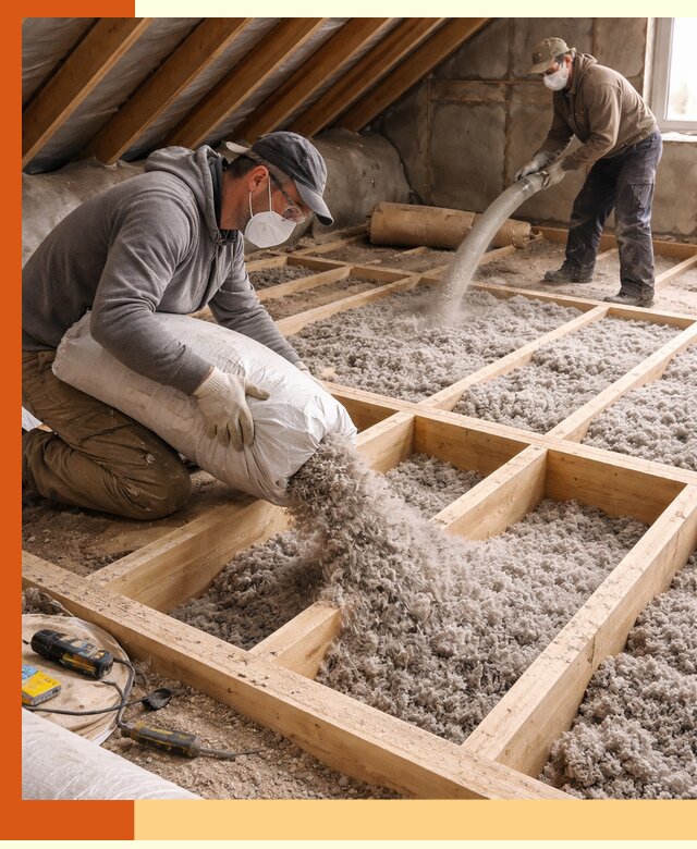 Заполнение полостей чердачного перекрытия в Черкесске качественно и надёжно