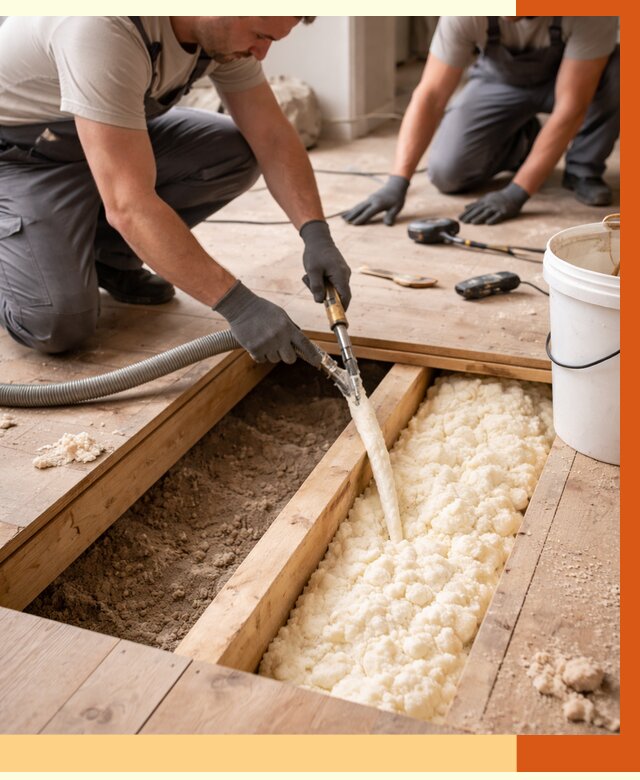 Заполнение пустот пола в Черкесске от 2753 руб. — утепление пустот пола под ключ | ТепломастерЧрк