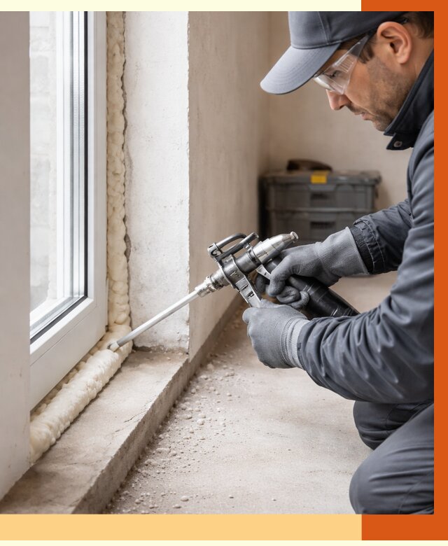 Герметизация стыков ППУ в Черкесске от 1682 руб. за м2 — утепление примыканий под ключ | ТепломастерЧрк