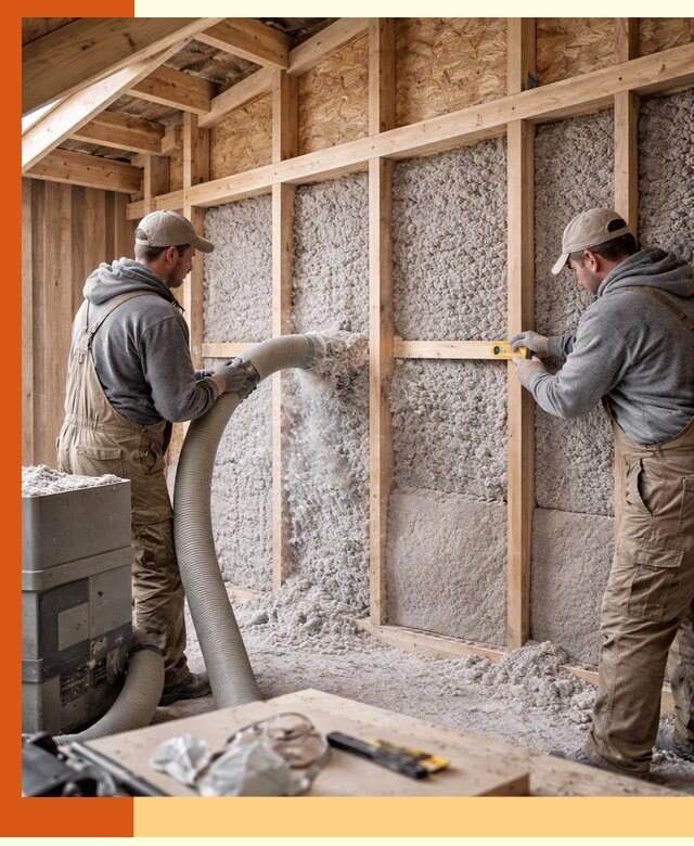 Утепление эковатой стен, потолков и перекрытий в Черкесске