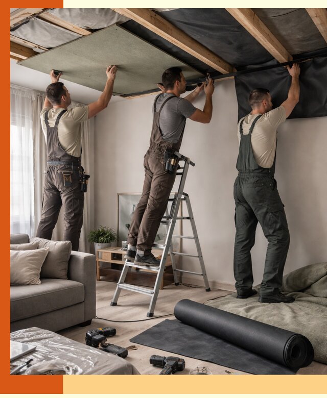 Шумоизоляция потолка в Черкесске — профессиональное устранение шумов