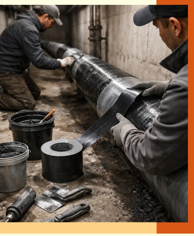 Гидроизоляция труб в Черкесске от 2549 руб. — профессиональная герметизация | ТепломастерЧрк