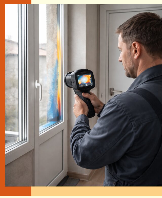 Тепловизионное обследование окон и дверей в Черкесске
