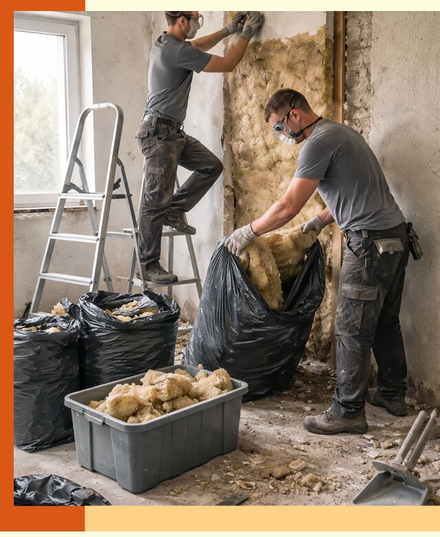 Демонтаж старого утеплителя и вывоз отходов в Черкесске