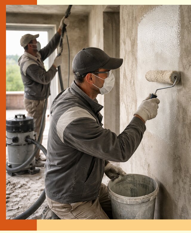 Подготовка поверхности под напыление утеплителя в Черкесске